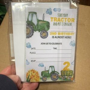 Super cute tractor invitation birthday cards